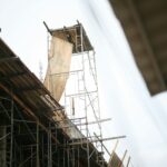 a wooden structure with a ladder