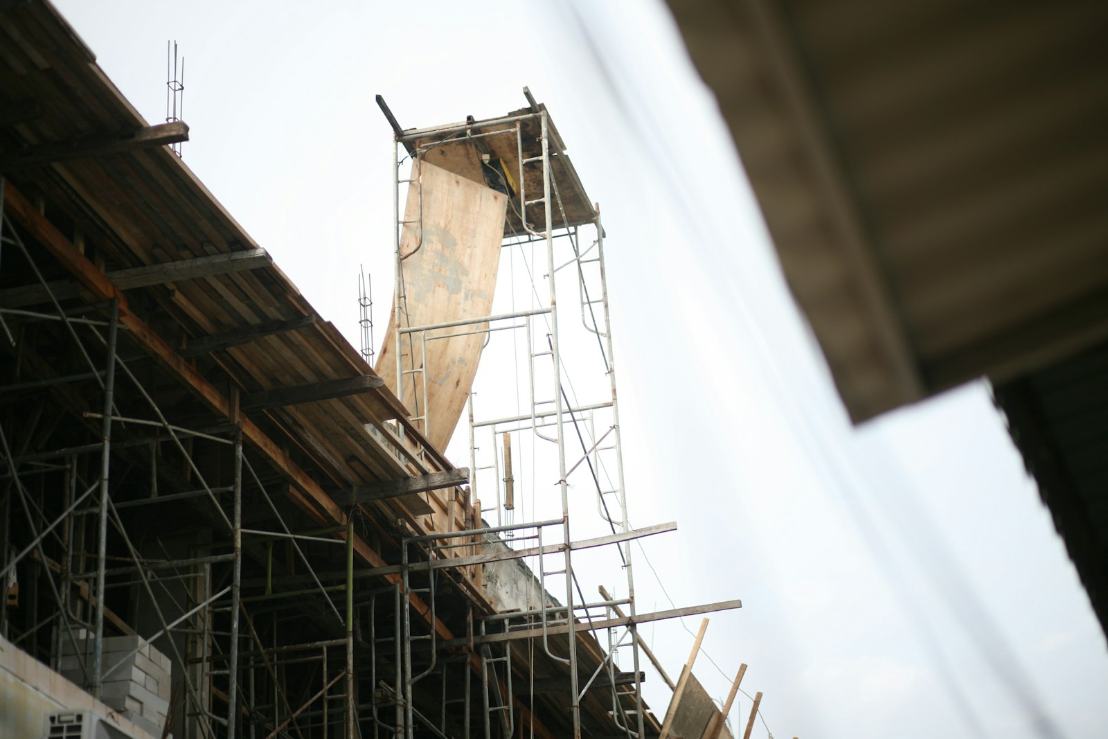 a wooden structure with a ladder