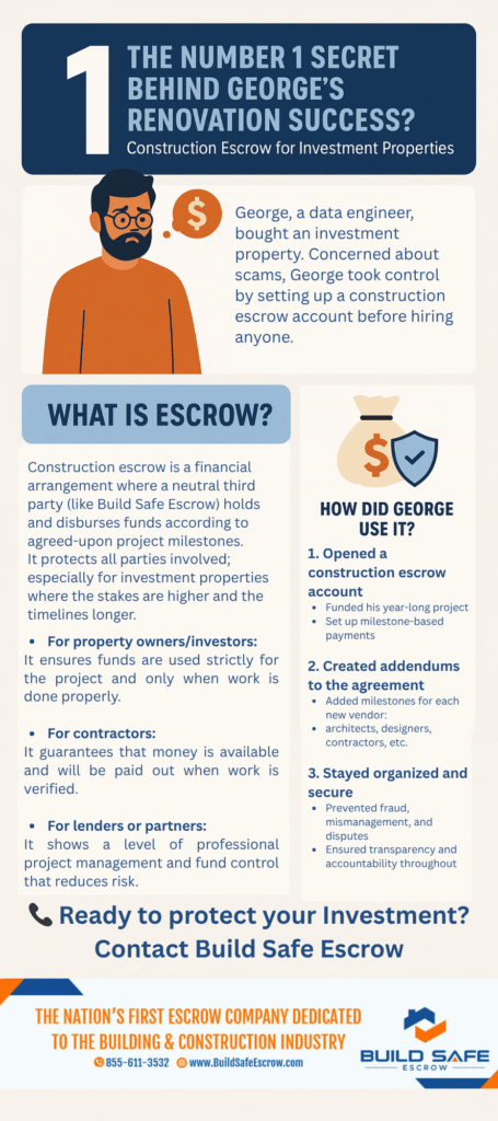 The # 1 Secret Behind George’s Renovation Success? Construction Escrow for Investment Properties 1 construction escrow for investment properties