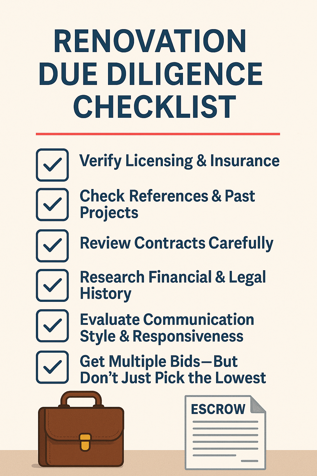  Renovation Due Diligence Checklist