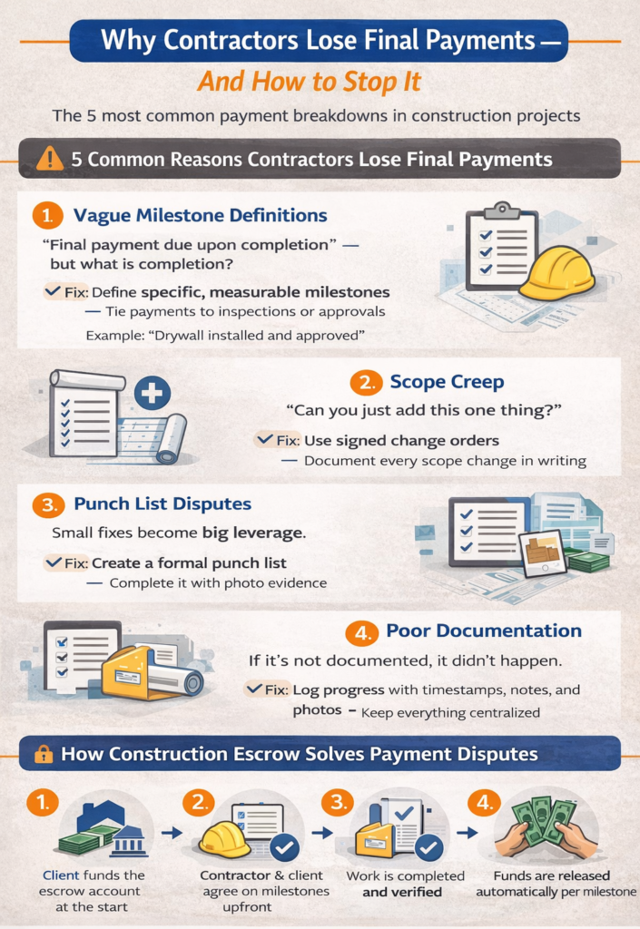 final payment disputes and how escrow solves them