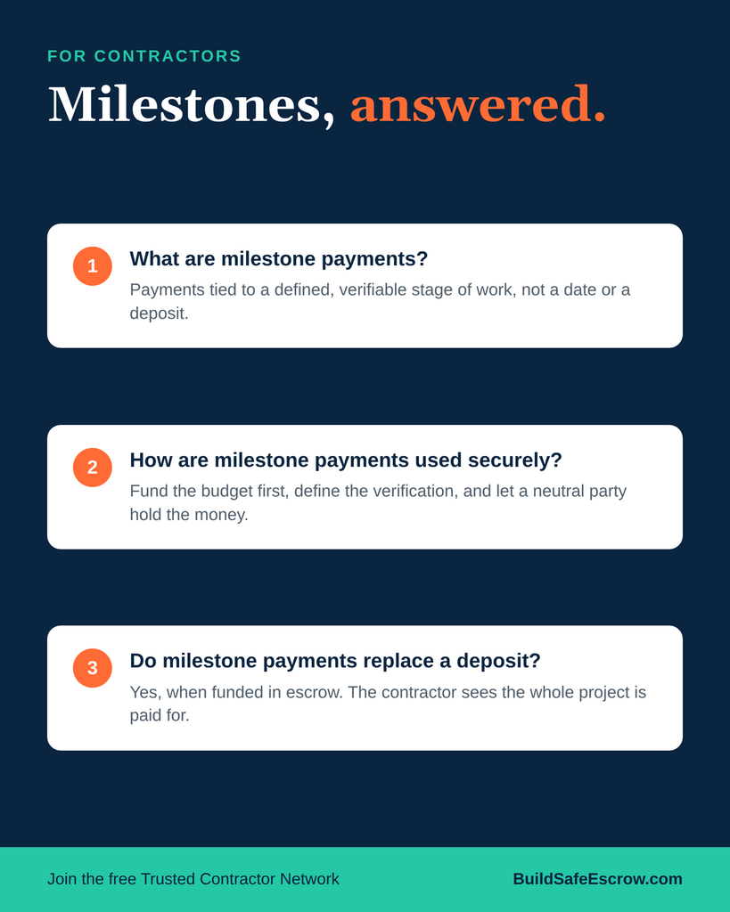 milestone payments in construction