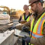Contractor reviewing milestone payment schedule through escrow account