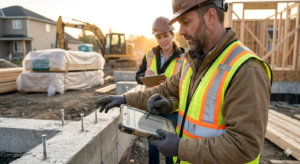 Contractor reviewing milestone payment schedule through escrow account