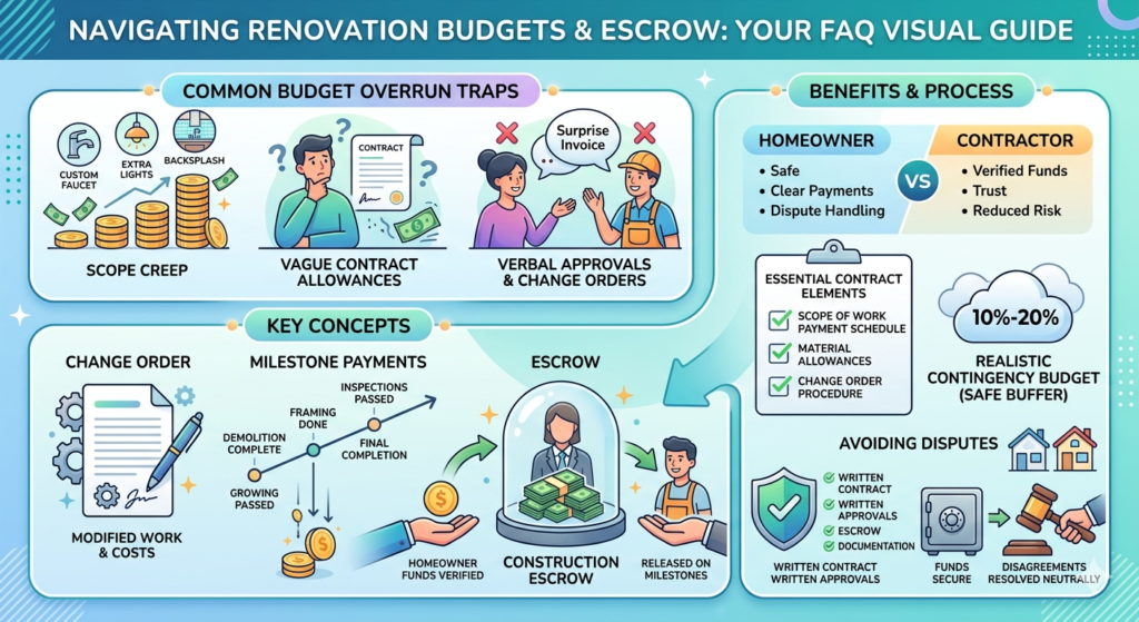 Frequently Asked Questions About Renovation Budget Overruns and Construction Escrow
