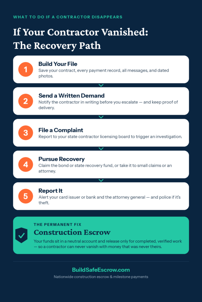 contractor disappeared with your money
