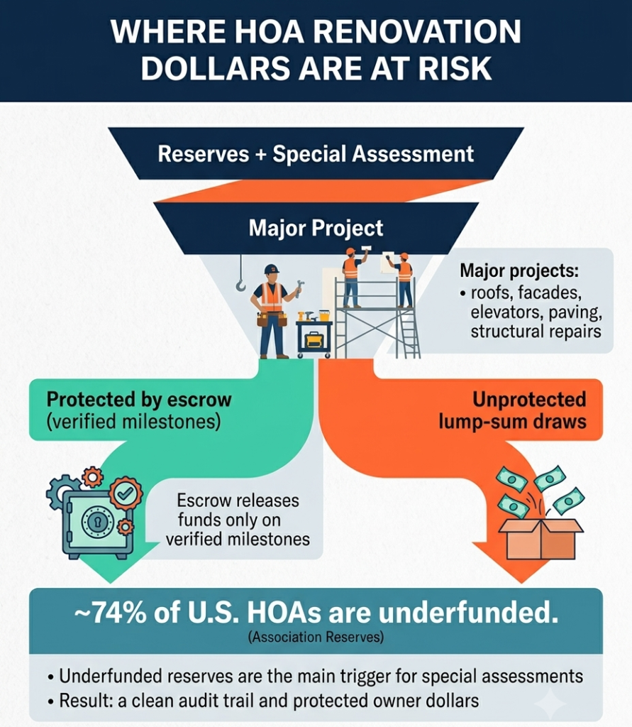 HOA renovation escrow