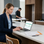 Contractor Deposit Protection: How Much Should You Really Pay Up Front? 2 Property owner reviewing a renovation contract and contractor deposit protection terms at a kitchen island