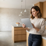 Homeowner reviewing a milestone dashboard, illustrating what is construction escrow and how funds release in stages.