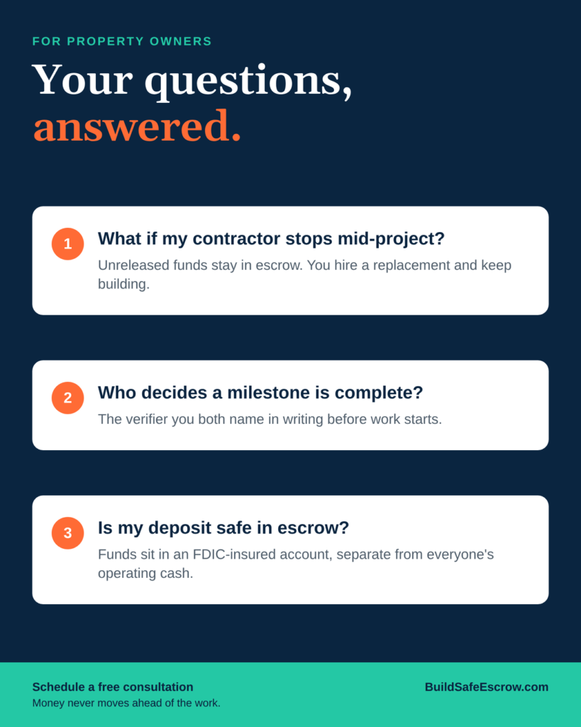 How Construction Escrow Works: A Simple Guide for Property Owners 5 How construction escrow works: common questions from property owners, answered
